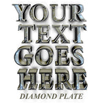 your text goes here diamond plate decal sticker