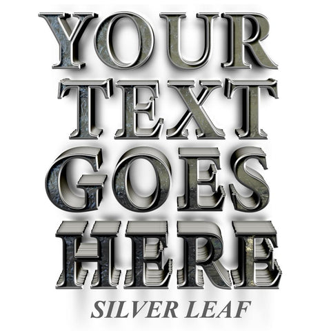 your text goes here decal sticker silver leaf