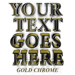 your text goes here gold chrome decal sticker