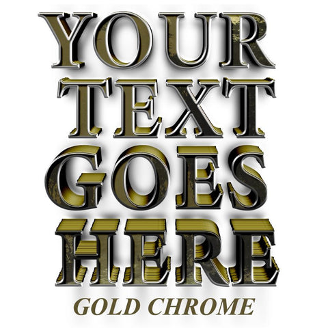 your text goes here gold chrome decal sticker