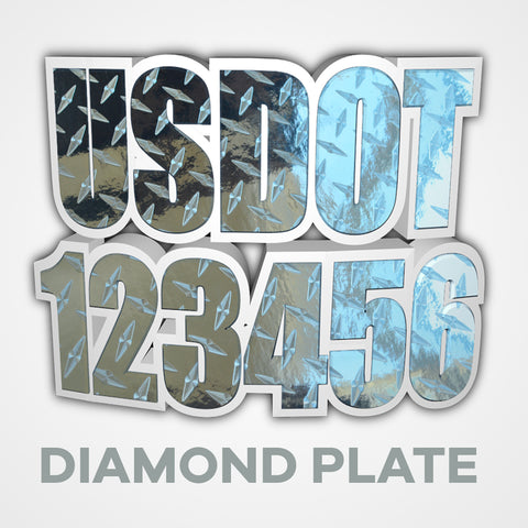 diamond plate usdot truck decal