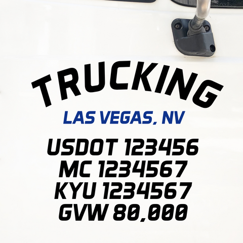 Arched Custom USDOT Truck Door Lettering (Set of 2)
