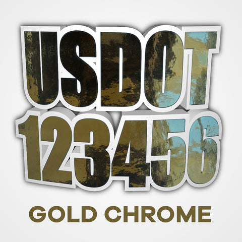 gold chrome usdot truck decal
