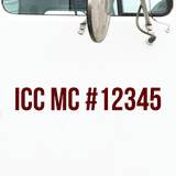 ICC MC Number Truck Decal