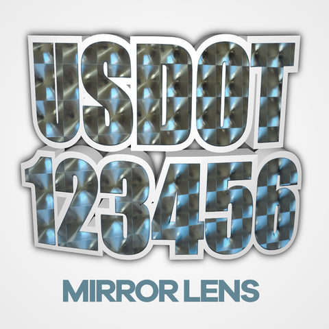 mirror lens usdot truck decal