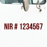 NIR Number Truck Decal (Quebec)
