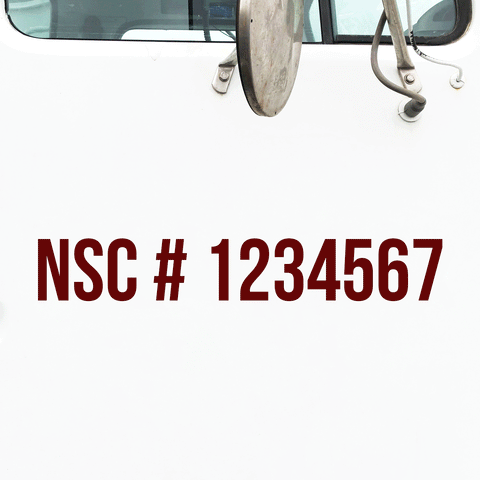 NSC number decal