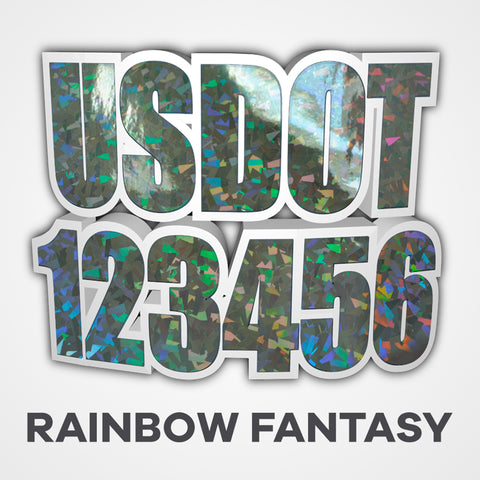 rainbow fantasy usdot truck decal