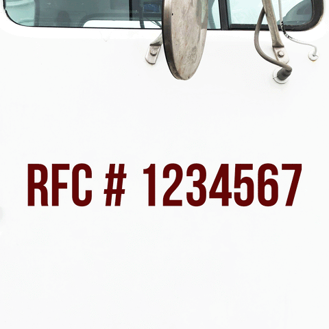 RFC Number Truck Decal (Mexico)