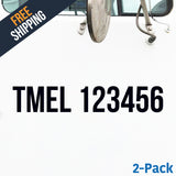 TMEL number decal