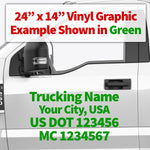 trucking business name with usdot mc lettering