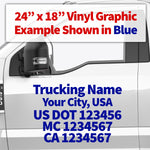 trucking business name with usdot mc ca lettering