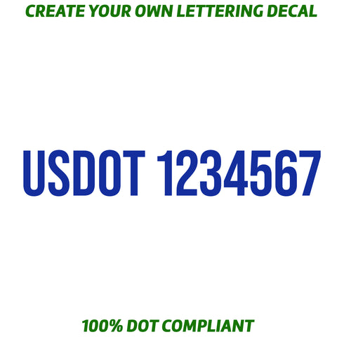 create your own USDOT lettering decal