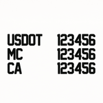 usdot, mc, ca number decal stickers