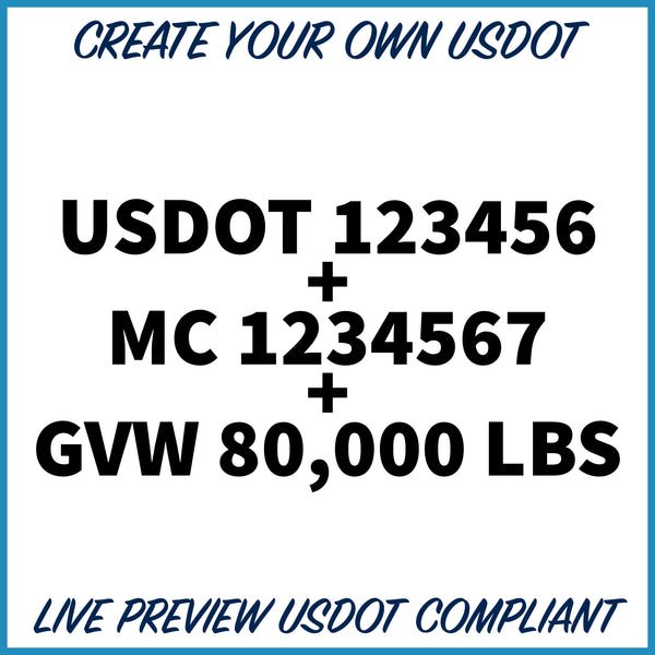 US DOT & MC Number Registration Decal Sticker – USDOT NUMBER STICKERS