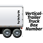 Vertical Semi Trailer Box Truck Number Decal